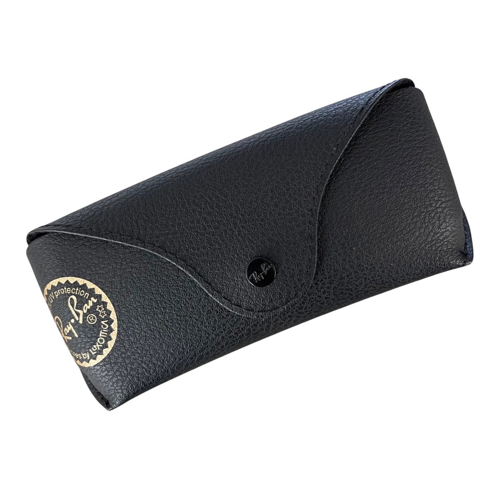 Ray-Ban Black Faux Leather Sunglasses Case‎ with Snap Closure Luxottica Logo